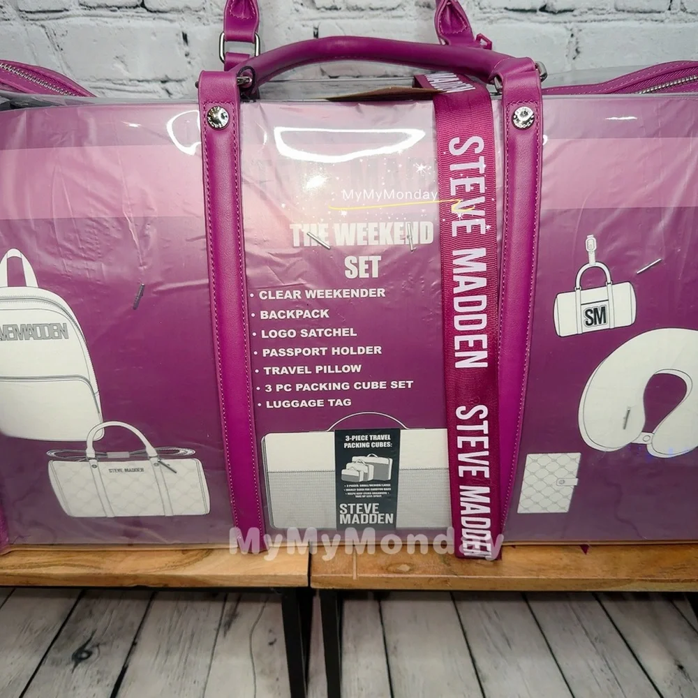 Steve Madden Clear Duffle Bag Set of 7 - Picture 5 of 10